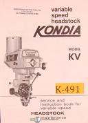 Kondia-Kondia KV, Powermill Headstock Service and Parts Manual-KV-01